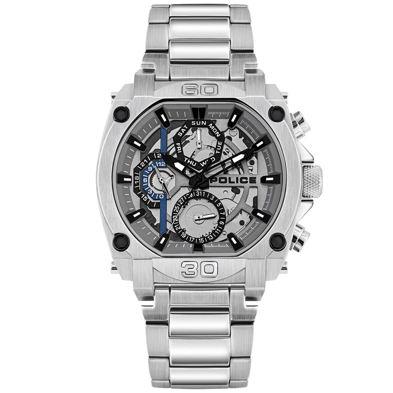 Ceas barbatesc Police PL15472JS.13M Norwood, 45mm, 5ATM, Argintiu