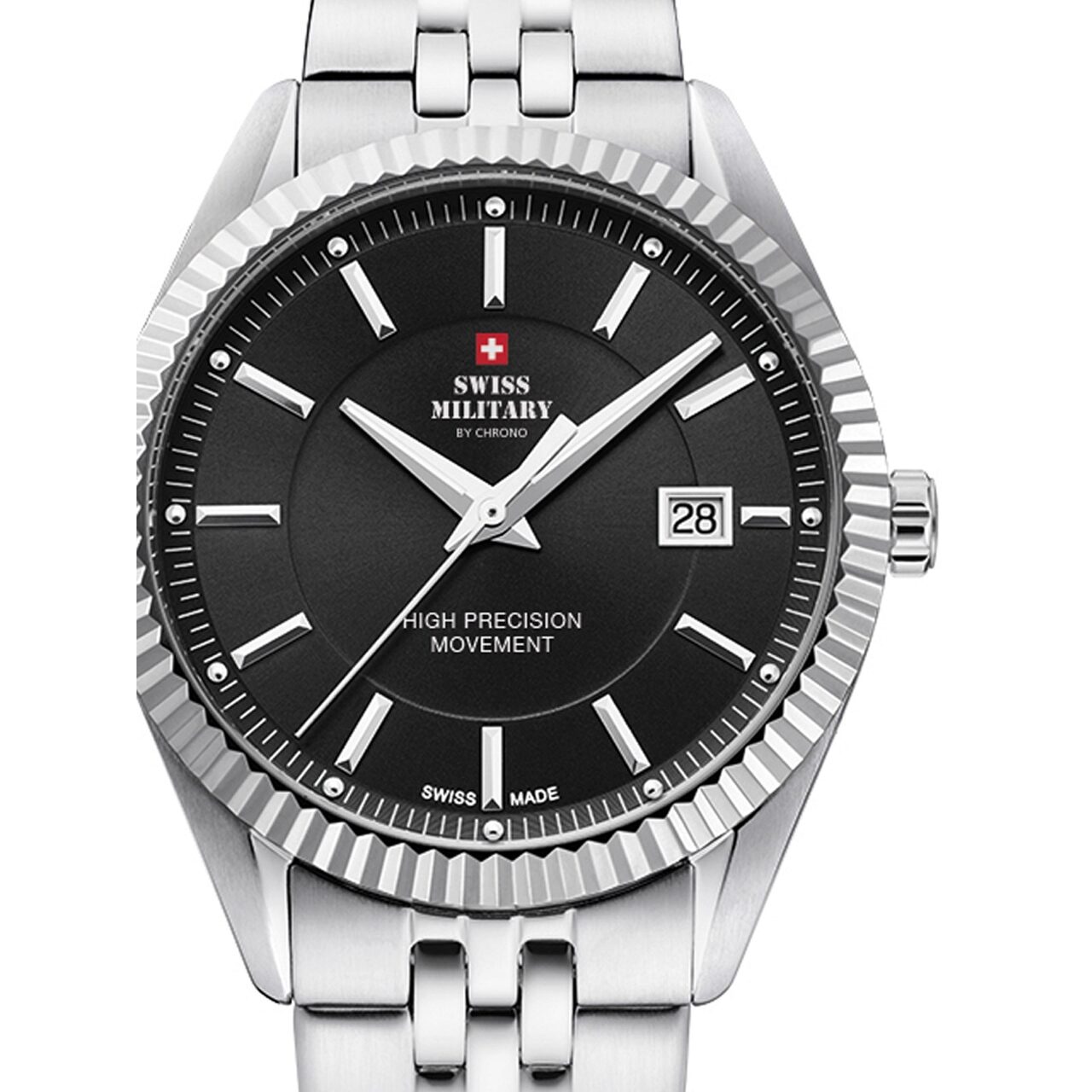 Ceas barbatesc Swiss Military SM34065.01, 40mm, 5ATM, Argintiu
