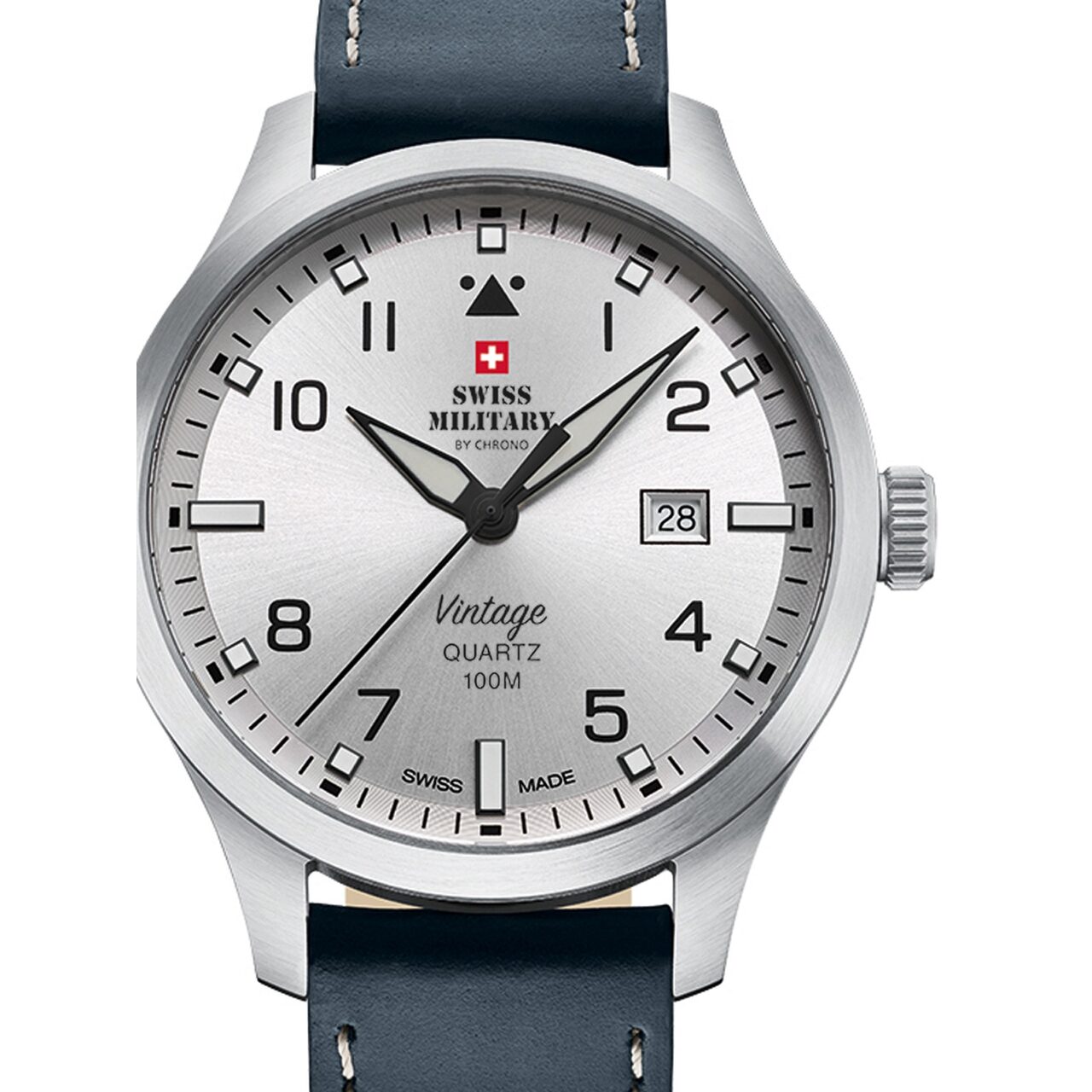 Ceas barbatesc Swiss Military SM34078.06, 43mm, 10ATM, Argintiu