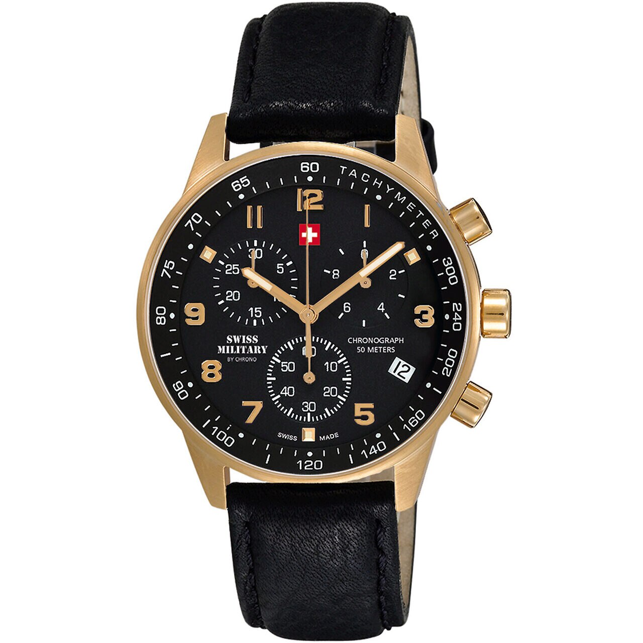 Ceas barbatesc Swiss Military SM34012.10, 41mm, 5 ATM, Auriu