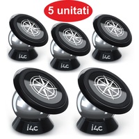 Set 5 unitati intr-o cutie - Suport telefon magnetic auto UNIVERSAL rotire 360 grade, orice model de telefon mobil, montare pe bordul masinii, cu accesorii de reinstalare si placute pentru telefoane.