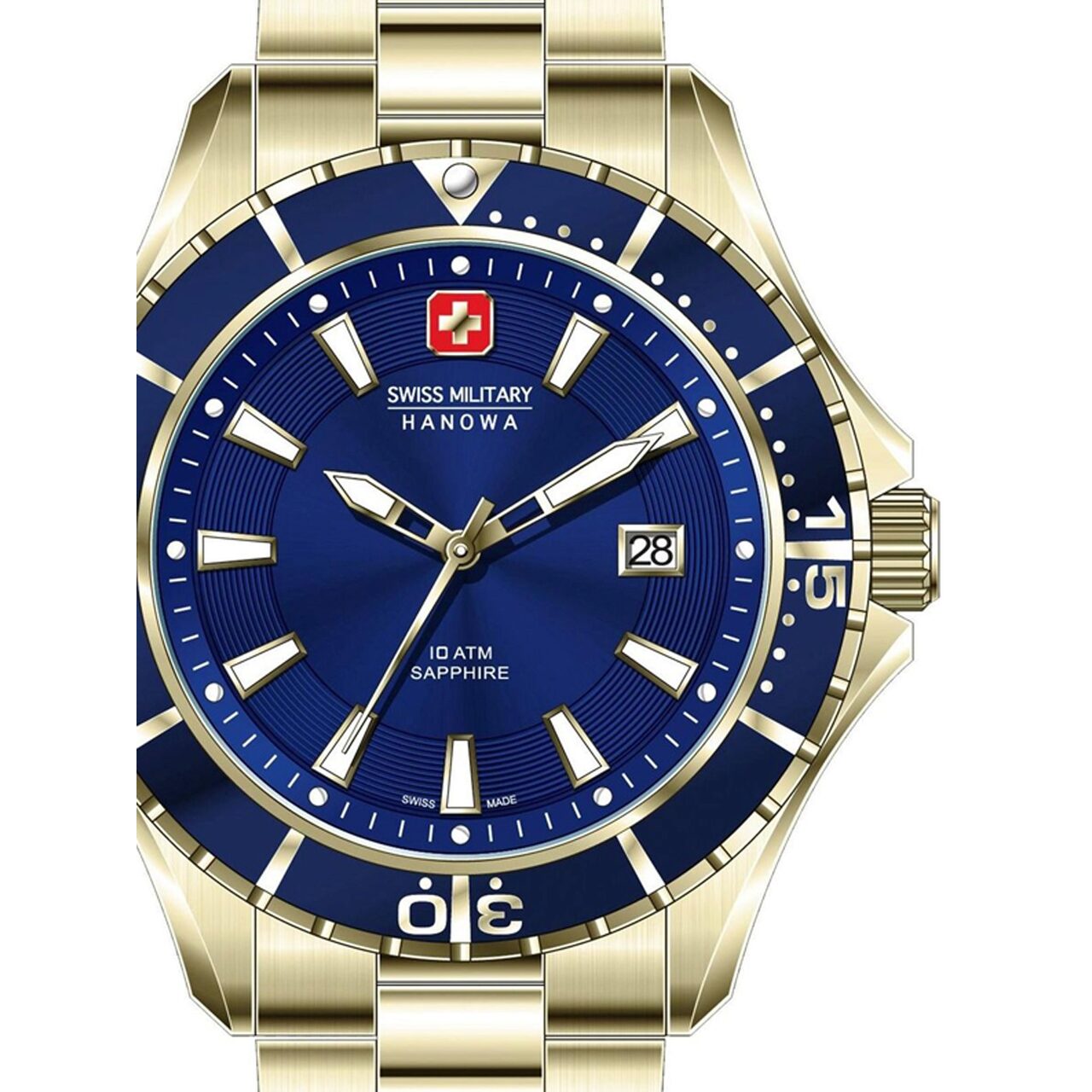 Ceas barbatesc Swiss Military Hanowa 06-5296.02.003 Nautila, 45mm, 10ATM, Auriu