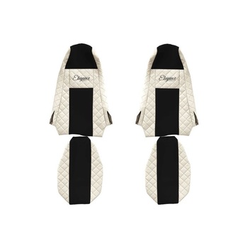 Set 2 huse scaun camion F-Core, Piele-ECO, pentru SCANIA P,G,R,T, cabina STREAMLINE, Bej/ Negru Set 2 huse scaun camion F-Core, Piele-ECO, pentru SCANIA P,G,R,T, cabina STREAMLINE, Bej/ Negru