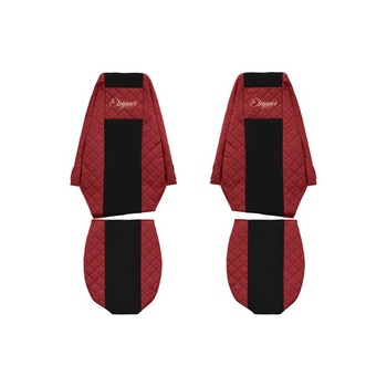 Set 2 huse scaun camion F-Core, Piele-ECO, pentru RENAULT MAGNUM, Rosu/ Negru Set 2 huse scaun camion F-Core, Piele-ECO, pentru RENAULT MAGNUM, Rosu/ Negru