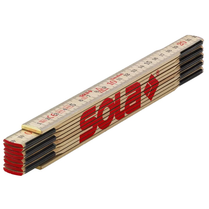 Metru tamplarie, lemn, pliabil, 2m, Sola