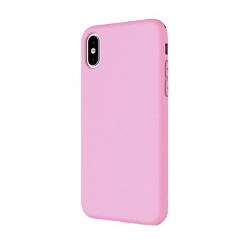Husa pentru iPhone XS , roz deschis sidefat, Liquid Silicone Husa pentru iPhone XS , roz deschis sidefat, Liquid Silicone