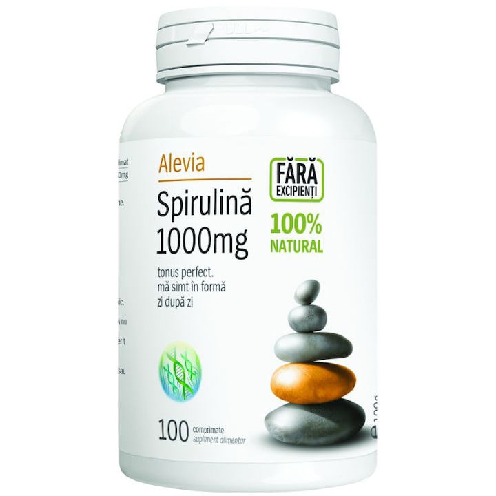 Supliment alimentar Spirulina 1000 mg Alevia, 100 capsule