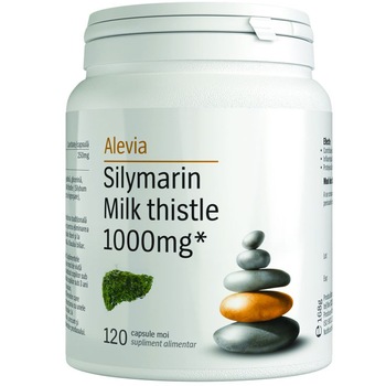 Supliment alimentar Silymarin Milk thistle 1000 mg Alevia, 120 capsule Supliment alimentar Silymarin Milk thistle 1000 mg Alevia, 120 capsule