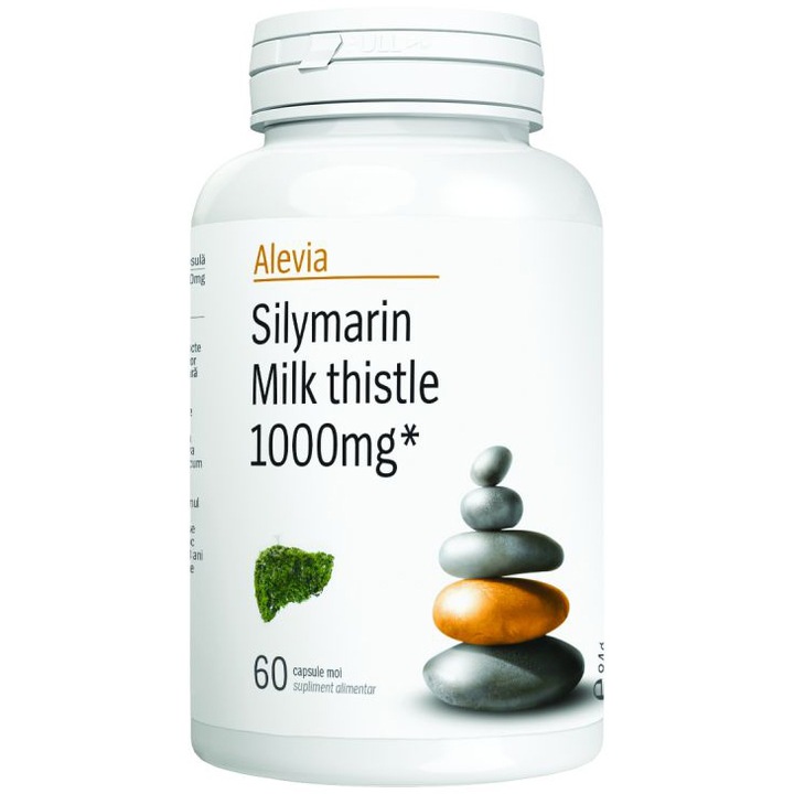Supliment alimentar Silymarin Milk thistle 1000 mg Alevia, 60 capsule