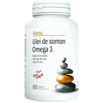 Supliment alimentar Ulei de Somon Omega 3 Alevia, 60 capsule Supliment alimentar Ulei de Somon Omega 3 Alevia, 60 capsule
