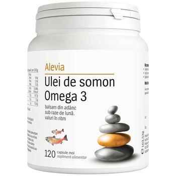 Supliment alimentar Ulei de Somon Omega 3 Alevia, 120 capsule Supliment alimentar Ulei de Somon Omega 3 Alevia, 120 capsule