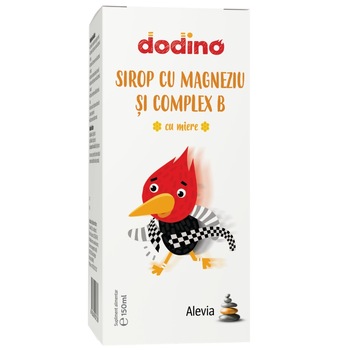 Supliment alimentar Dodino Sirop cu Magneziu si Complex B Alevia, 150 ml Supliment alimentar Dodino Sirop cu Magneziu si Complex B Alevia, 150 ml
