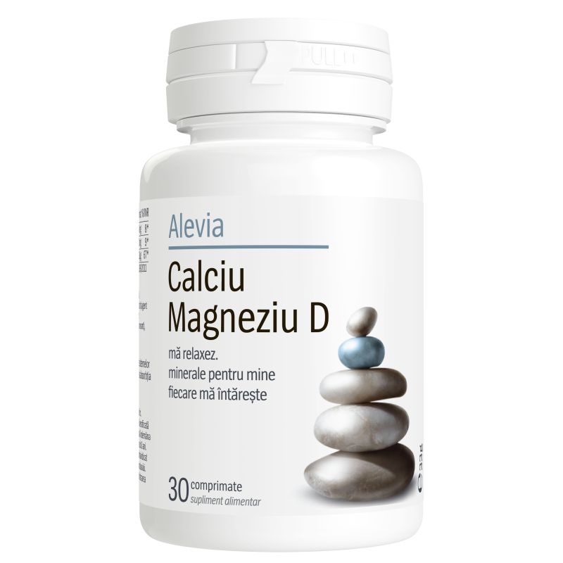 Supliment alimentar Calciu Magneziu D Alevia, 30 comprimate