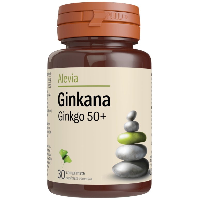Supliment alimentar Ginkana Ginkgo 50+ Alevia, 30 comprimate