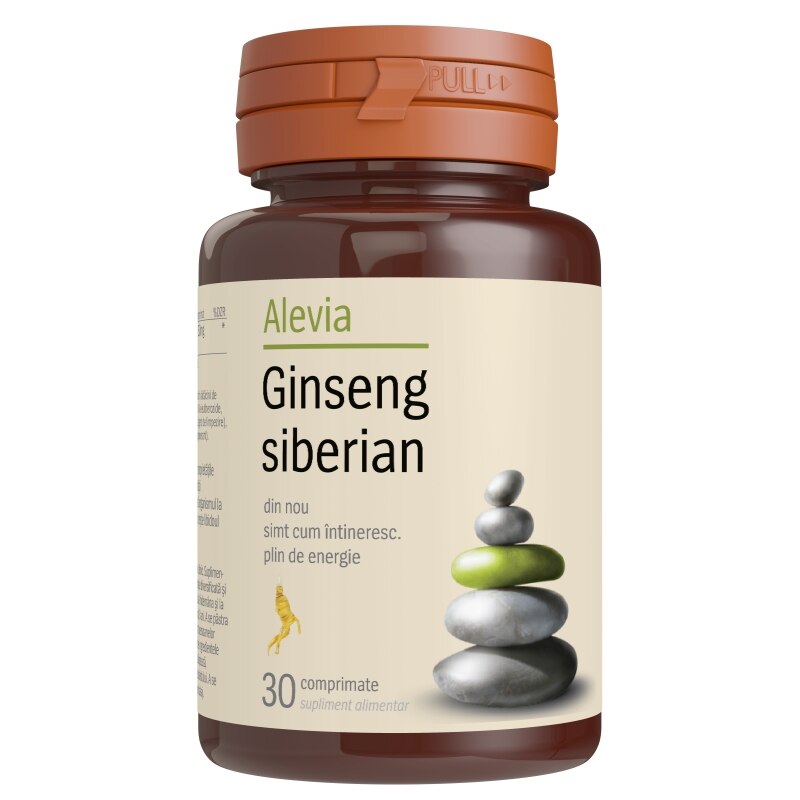 Supliment alimentar Ginseng siberian Alevia, 30 comprimate