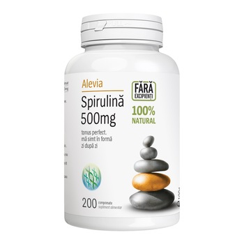 Supliment alimentar Spirulina 500 mg Alevia, 200 comprimate Supliment alimentar Spirulina 500 mg Alevia, 200 comprimate