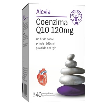 Supliment alimentar Coenzima Q10 120 mg Alevia, 40 capsule Supliment alimentar Coenzima Q10 120 mg Alevia, 40 capsule