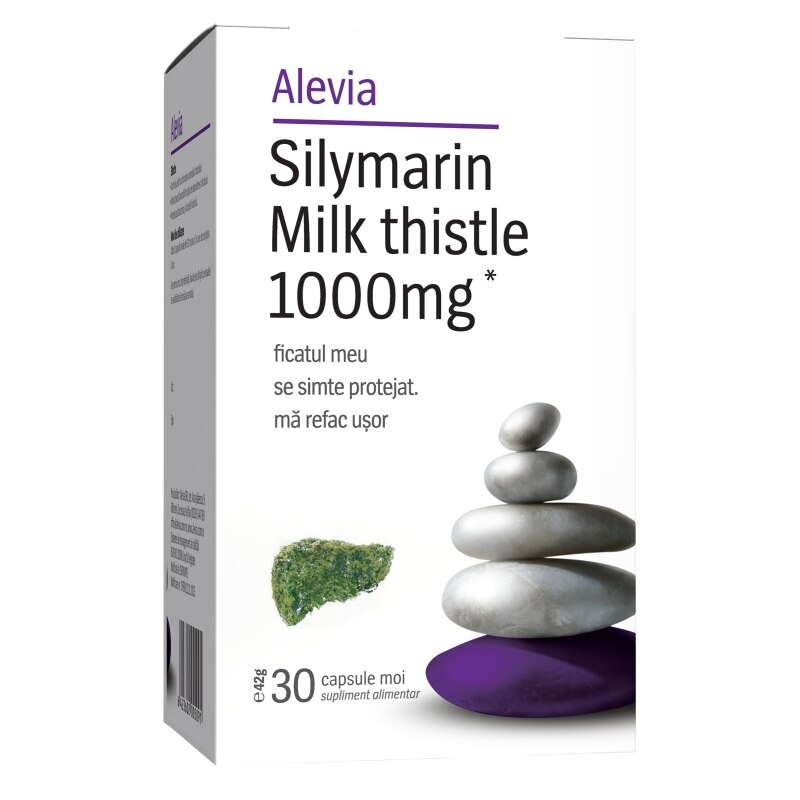 Supliment alimentar Silymarin Milk Thistle Alevia, 30 capsule