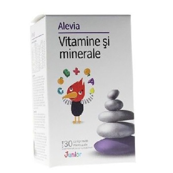 Supliment alimentar Vitamine si multiminerale Junior Alevia, 30 comprimate masticabile Supliment alimentar Vitamine si multiminerale Junior Alevia, 30 comprimate masticabile