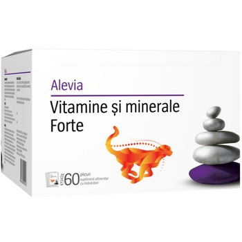 Supliment alimentar Vitamine si minerale Forte Alevia, 60 plicuri Supliment alimentar Vitamine si minerale Forte Alevia, 60 plicuri