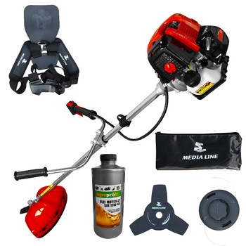 Pachet motocoasa profesionala Media Line MC 3128T, 4 timpi, ham dublu, cutit 3T, cap taiere, fir 2.4, set scule intretinere, 1l ulei agropro Pachet motocoasa profesionala Media Line MC 3128T, 4 timpi, ham dublu, cutit 3T, cap taiere, fir 2.4, set scule intretinere, 1l ulei agropro