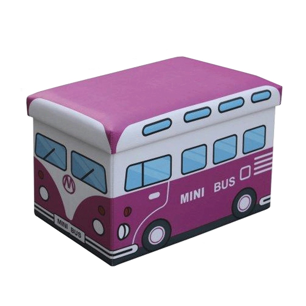 Taburet copii roz cu spatiu de depozitare AX Carla