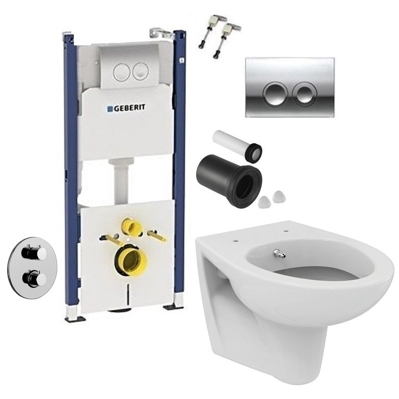 Toaleta cu bideu termostatat Ideal Standard Eurovit, Geberit, Paffoni, capacitate 9 L, crom lucios