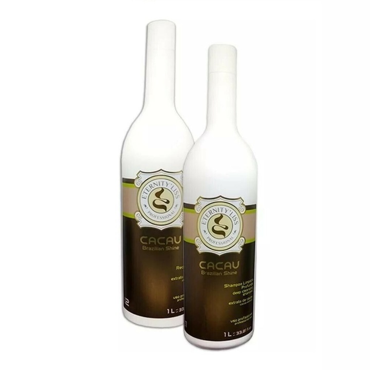 Set tratament cu keratina pentru indreptarea parului, Eternity'Liss, Sampon si tratament, 2 x 1 L