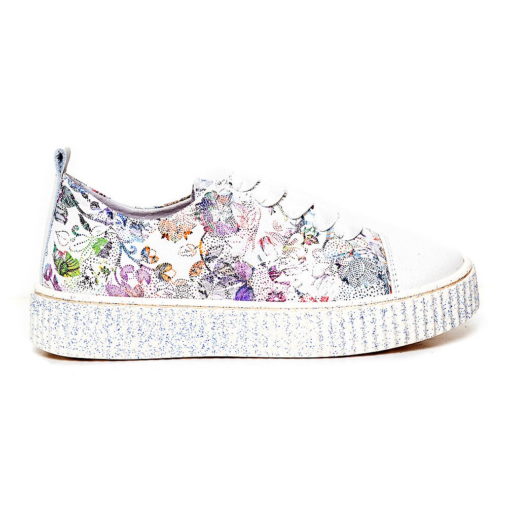 Tenisi din piele pentru fete, Asia, PJ Shoes, Alb