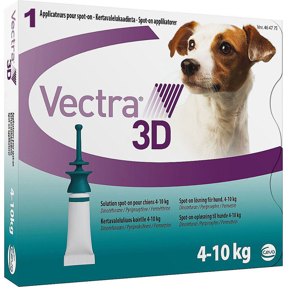 Pipeta antiparazitara, Vectra 3D, 1 Pipeta, pentru caini de 4-10 kg