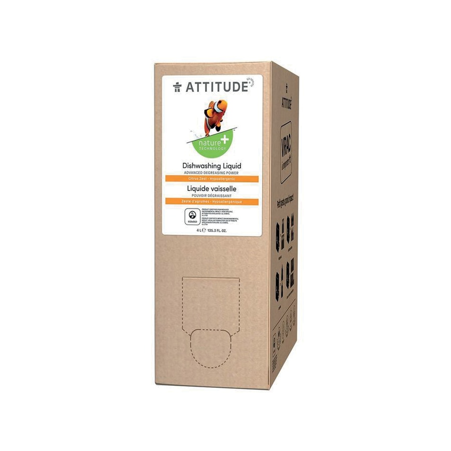 Rezerva detergent lichid ecologic pentru vase, coaja de citrice, Attitude, 4 l