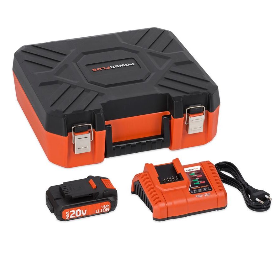 Acumulator si incarcator Powerplus 20v, Powdp9066 1.5Ah, cu geanta transport