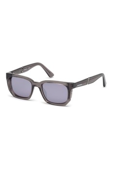 Diesel, Ochelari de soare unisex patrati cu detaliu logo, Gri, 47-17-140 Standard Diesel, Ochelari de soare unisex patrati cu detaliu logo, Gri, 47-17-140 Standard