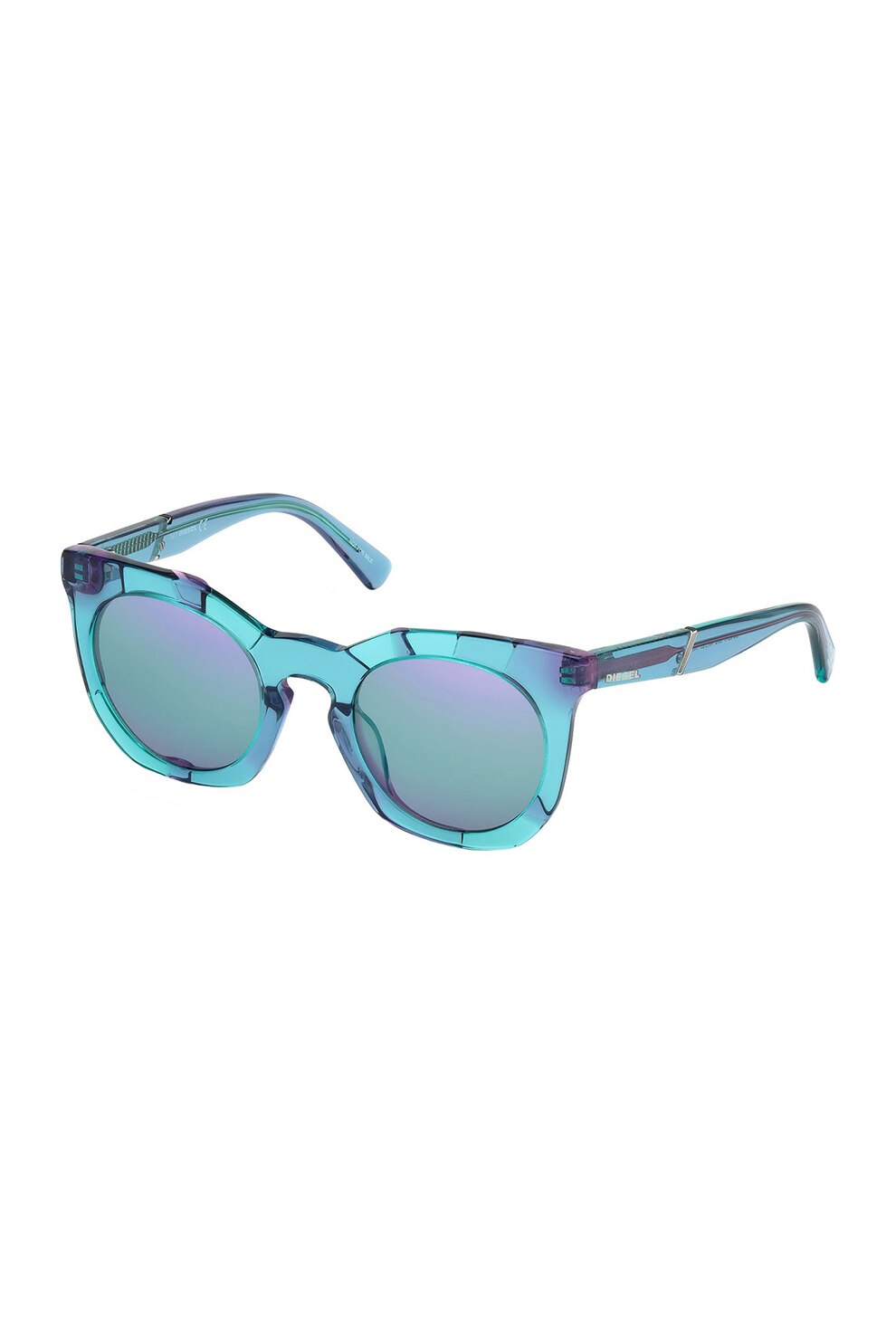 Diesel, Ochelari de soare rotunzi unisex, Albastru lavanda, 49-17-140 Standard