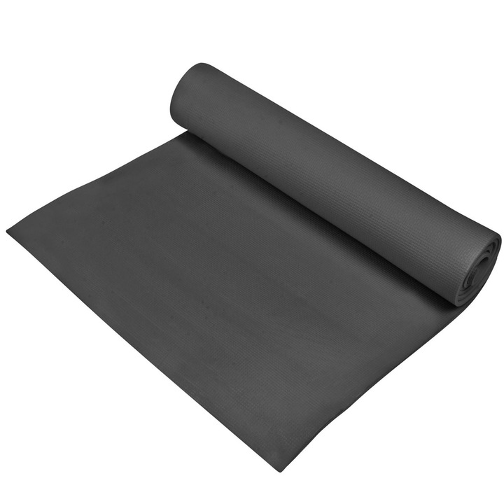 Черен килим за фитнес, DecorCasa, 180 x 60 x 0,6 см