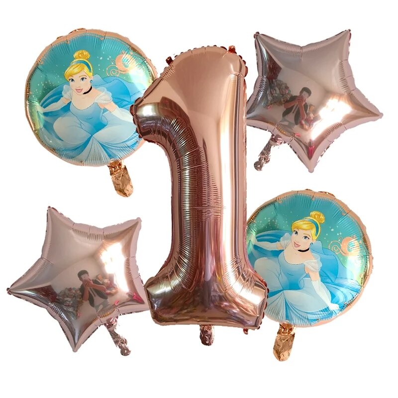 Set de 5 baloane aniversare cu Cenusareasa