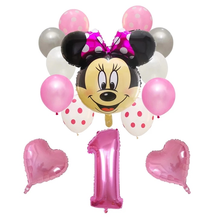 Set de 14 baloane cu Minnie-Roz