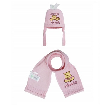 Caciula si Fular Winnie the pooh,, Roz Caciula si Fular Winnie the pooh,, Roz