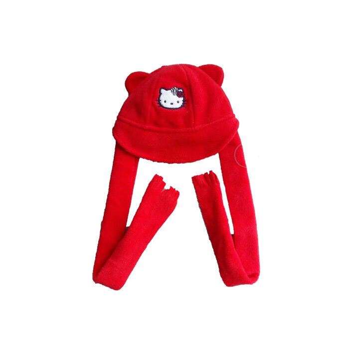 Caciula pentru fetite, Hello Kitty, 42-44 cm, Rosu