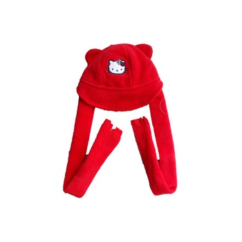 Caciula pentru fetite, Hello Kitty, 42-44 cm, Rosu Caciula pentru fetite, Hello Kitty, 42-44 cm, Rosu