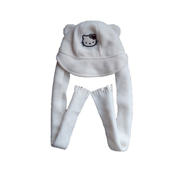Caciula pentru fetite, Hello Kitty, 42-44 cm, Alb Caciula pentru fetite, Hello Kitty, 42-44 cm, Alb