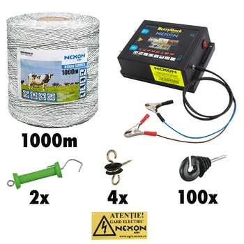 Pachet gard electric NEXON Simple 6.6J 12V , 1000m-120kg Pachet gard electric NEXON Simple 6.6J 12V , 1000m-120kg