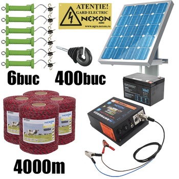 Kit complet gard electric NEXON HeavyShock 5.0 J 12V , 4000m Kit complet gard electric NEXON HeavyShock 5.0 J 12V , 4000m