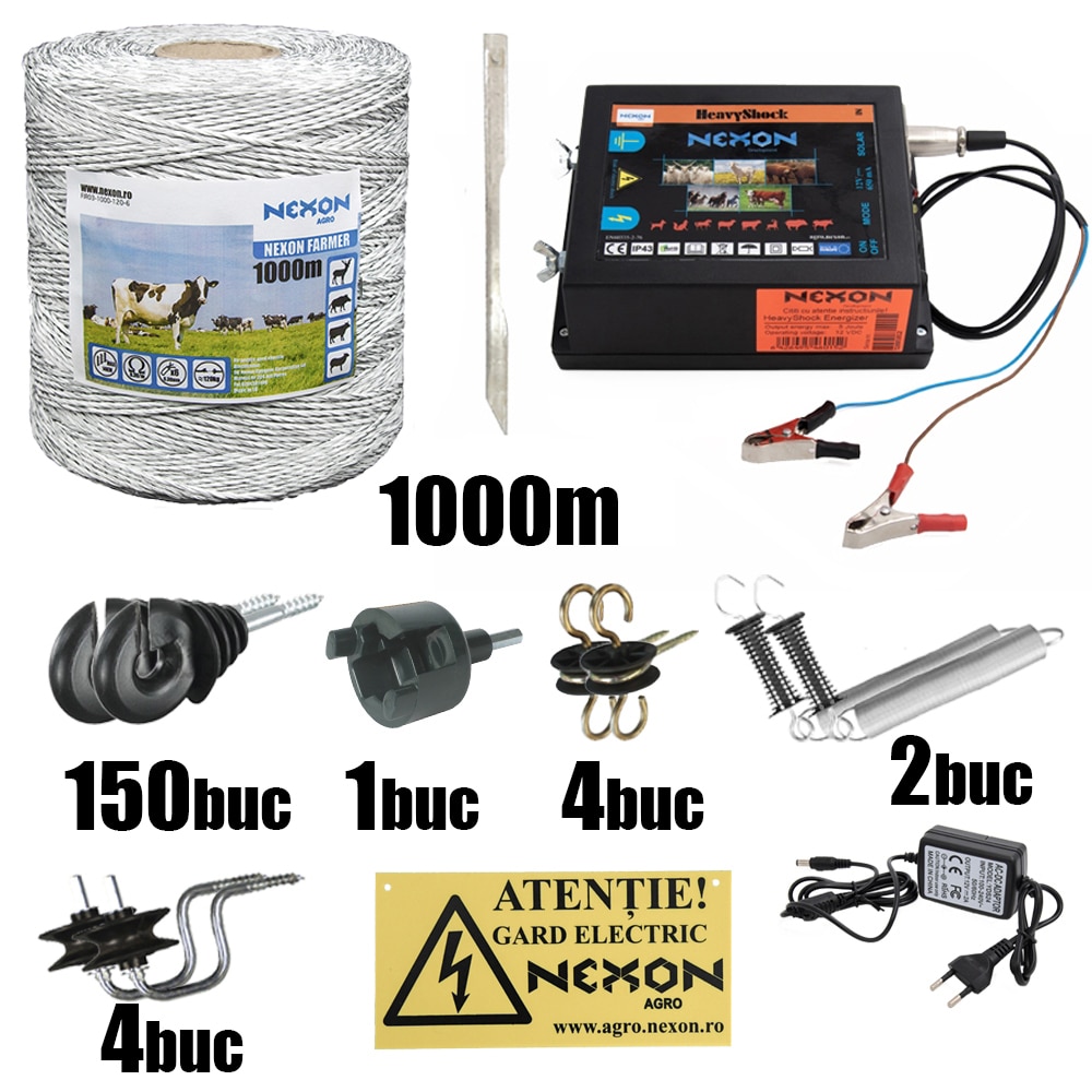 Pachet complet Gard electric NEXON Profesional 5.0J 12/230V 1000m