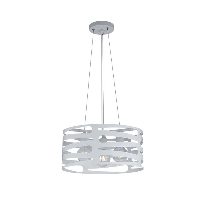 Pendul Helix alb, 3 becuri E27