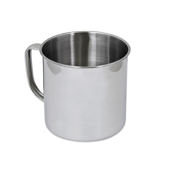 Rozsdamentes acél bögre, átmérője 10 cm, 600 ml