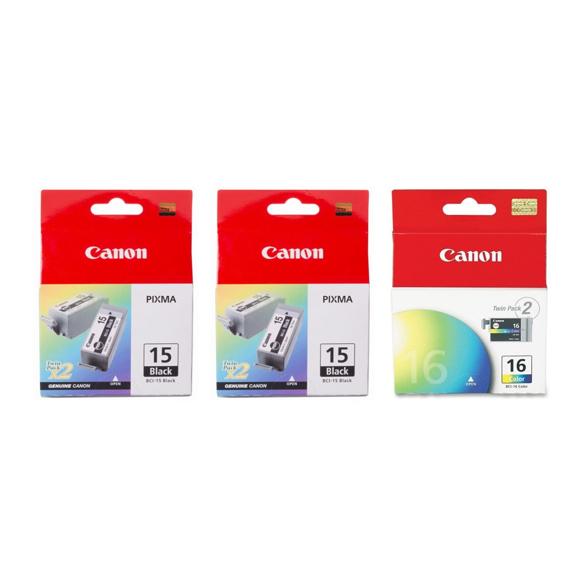 Pachet cartuse cerneala BCI-15B negru x2 BCI-16 color Canon original 310 pagini
