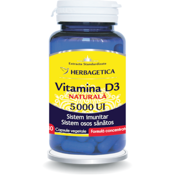 Supliment Alimentar Detrix Forte Vitamina D3 5.000 UI Herbagetica, 30 capsule