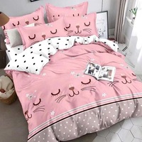 set lenjerie de pat din finet satinat 6 piese pat 2 persoane pisicute roz imagen 15_0_
0