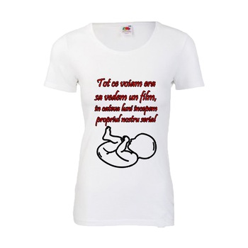 Tricou dama personalizat Fruit of the loom, alb, De la un film la mama 2XL Tricou dama personalizat Fruit of the loom, alb, De la un film la mama 2XL